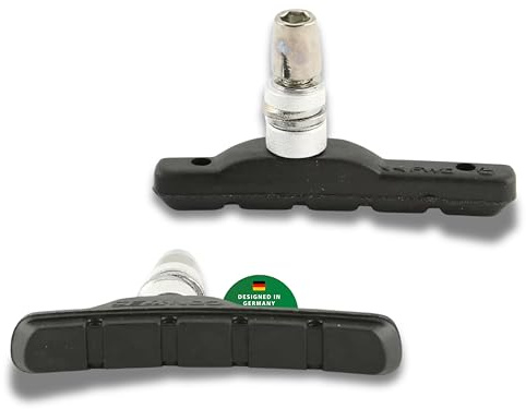 CONTEC Bremsschuh V-Stop, V-Brakes Medium Compound, mittelharte Gummimischung, minimaler Verschleiß, DIN-geprüft, asymmetrisch, 70 mm Schraub, Paar