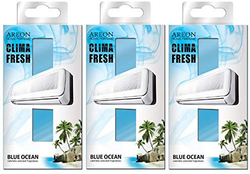 AREON Clima Deodorante Ambiente Oceano Blu Filtri Condizionatori Profumati Casa (Blue Ocean Set di 3)