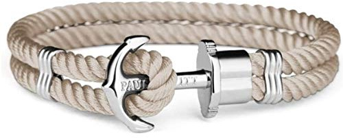PAUL HEWITT Ankerarmband PHREP Edelstahl Nylon Hazelnut, 20 cm