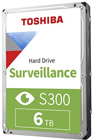 Toshiba Disco Duro Interno S300 de vigilancia de 6 TB de 3.5 Pulgadas, SATA 6 GB/s, 7200 RPM, caché de 256 MB (HDWT360UZSVAR)