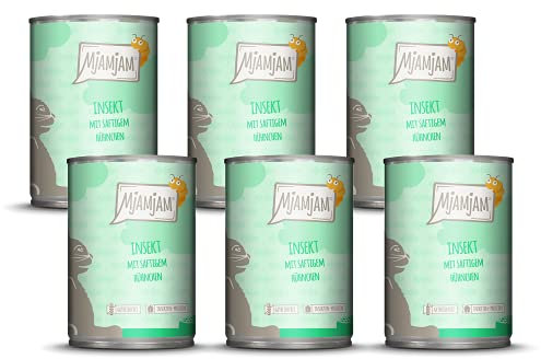 MjAMjAM - Premium Nassfutter für Katzen - Insekt mit saftigem Hühnchen, 6er Pack (6 x 400 g), getreidefrei mit Insektenprotein