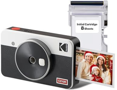 Kodak Mini Shot 2 Retro Portable Wireless Instant Camera & Photo Printer, Compatible with iOS & Android and Bluetooth Devices, Real Photo (2.1x3.4) 4Pass Technology - White
