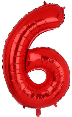 100 CM Groß Rot Zahl 6 Folienballon Luftballon Folien Mylar Riese Helium Luftballons Geburtstag Party Deko Lieferungen