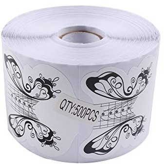 BeautyLeader 500Pcs/Roll Nail Form Guide Acrylic Tip Extension Forms Butterfly Design Nail Form Sticker Rroll Manicure Tool