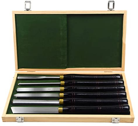 Drechseleisen Hss 6-Teilig Set, DrehmeißEl Drechselmesser Drechselbeitel Drechselwerkzeug Set Wood Turning Chisels Tools Drechselbeitel Mit Holzgriff In Holzbox