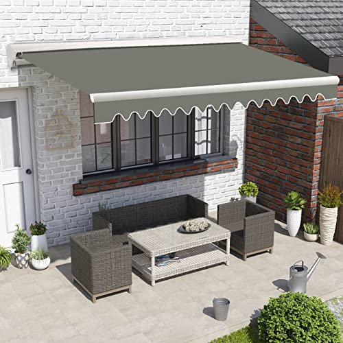 Green Bay 2.5x2M Half Cassette Retractable Electric Awning Garden Sun Shade Canopy Gazebo, Anti-UV Canopy Grey