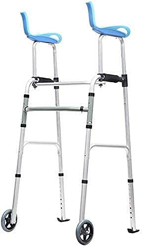 Gåstolar för seniorer Lättviktsrullator med hjul Kompakt hopfällbar rollator med armstöd för seniorer, vuxna, extra bred framhjulsrullator, lättviktsrullator för upp till 300 kg rollator, hållbar