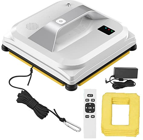 DOZPAL Robot Window Cleaner Glass Cleaning for Indoor Outdoor High Rise Windows Glass, Mirror - 3 Automatic Cleaning Modes - Remote Control - 4 Cleaning Cloth and Safety Rope