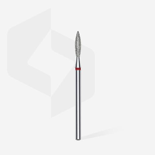 STALEKS PRO - Punta diamantata – Fiamma (anello rosso) I kit di scarico per unghie I Punte per manicure e pedicure apparative I Kit per levigatrici elettriche I NAIL DRILL BIT (FA10R023/10)