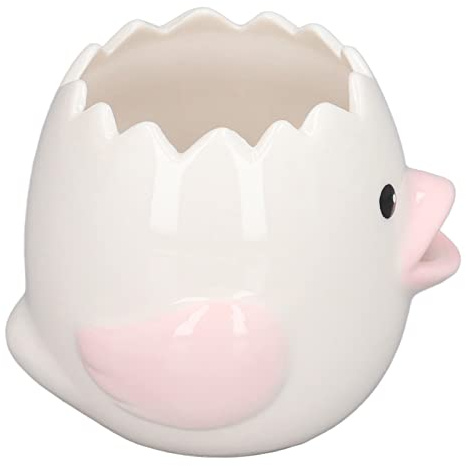 Egg Separator Ceramic Quick Separation for Easy and Efficient Egg White and Yolk Separation Hand Painted Cute Chick Shape Large Capacity (Pink)