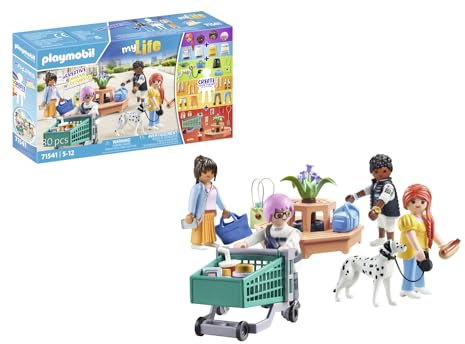 PLAYMOBIL myLife 71541 MyFigures: De Compras, una Gran jornada de Compras por Las Tiendas, Incluyendo un Carrito de Compras y una Bolsa, Juguetes para niños a Partir de 5 años