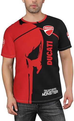 Monster Superbike Motorrad Racing Herren Baseball Classic Kurzarm T-Shirt Soft Crewneck Shirt für Herren Top, Dt-2, L