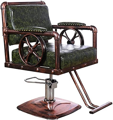 AuLYn Hydraulischer Stuhl für Unternehmen oder Zuhause, Friseurstuhl, bequemer Hebe- und Drehstuhl zum Haarschneiden, Friseurstuhl (420 lbs) (Farbe: Blau) (Grün) (Grün)