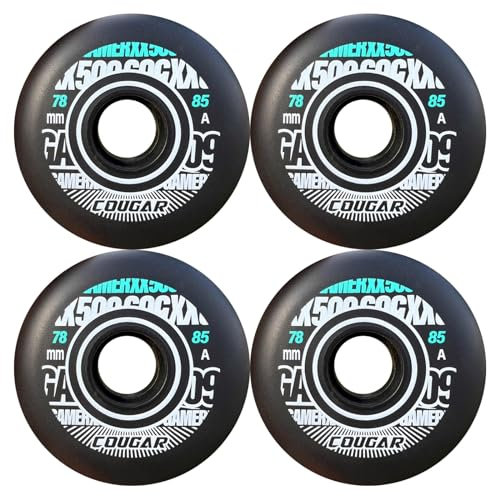 DYHQQ 4er-Pack Inline-Skate-Räder, 78 mm, 80 mm, 85A, Rollhockey-Räder mit Lagern für den Ersatz von Rollschuhrädern, Stützräder,No Bearings,80mm