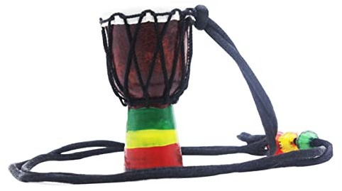 Kleiner Djembe, Braune Afrikanische Handtrommel als Halskette | Hohl Gearbeitet, Deko für Zuhause, Geschenkidee für Musikfans und Kinder Zufällige Farbe
