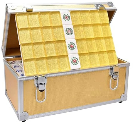 ZEONIK 1 Set Legespiele Mahjong Set Chinesischer Mahjong für Verwandte Geschenke Geburtstagsfeier Home Office
