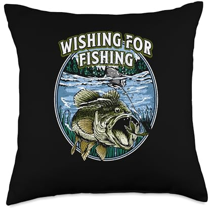 Wishing for Fishing Happiness Lakes Positive Lagoon Throw Pillow