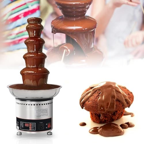 Fontana di Cioccolato Commerciale A 4/5/6/7 Livelli, Macchina per Sciogliere La Cascata di Fonduta in Acciaio Inossidabile di Grande capacità con Controllo della Temperatura(Size:7 Tiers)