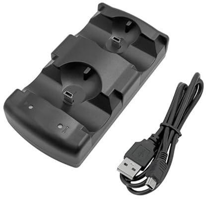 Allayu Batteriladdare Kompakt för PS3 och PS Move Controllers Trådlös laddare ABS Laddare Usb 5. Rött ljus under laddning
