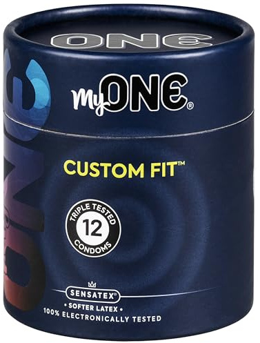 MyONE Custom Fit Large Sized Condoms | Tailored Width & Length | Max Pleasure | Triple Tested Softer Latex | Lubricated | Nontoxic, Vegan, Non-GMO | 60K: Width 60 mm (60), Length 207 mm (K)