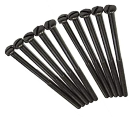 Electrical Long Socket Screws 40mm, 50mm, 75mm Black Nickel, Brass, Chrome M3.5 Screw Flat Raised Slotted Head Threaded Bolt for Switches, Plugs, Sockets, Fixings (20, Black Nickel, 75mm)