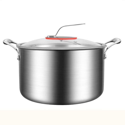Suppentopf aus Edelstahl, Induktionstopf for Kochen, Suppentöpfe aus Edelstahl for gesundes Kochgeschirr mit Deckel, spülmaschinenfest(10L)