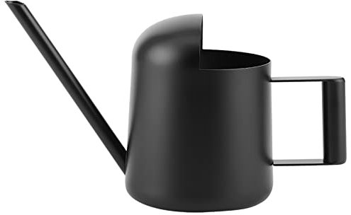 Regadera para Plantas, Regadera de Acero Inoxidable Negra de 300ml, Regadera para Jardín Interior y Exterior con Pico Largo para Interior y Exterior