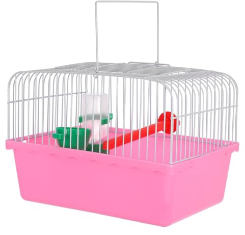 BESPORTBLE Portable Bird Carrier Travel Cage with Perch Food Box Water Dispenser Lightweight Small Bird Cage for Parrots and Lovebirds 9.29X6.57X6.29In