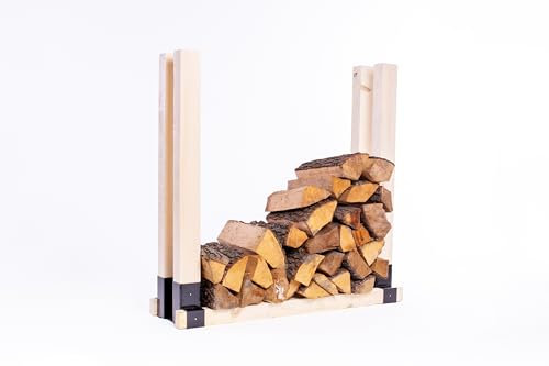 RLW-Gerätevertrieb Kaminholzregal Holzstapelhilfe schwarz pulverbeschichtet für bis zu 13 m Holzlager (3)
