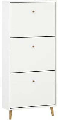 Schildmeyer Bjarne Schuhschrank 158673, weiß matt, 59,8 x 19,5 x 131 cm, platzsparend durch geringe Tiefe