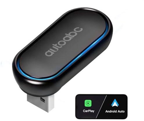 Kabelloser CarPlay/Android-Auto-Adapter, Mini-Plug-and-Play, 360 ° drehbar, mehrfarbiger USB-Dongle für OEM Wired CarPlay/Android Auto nach 2016 Autos, konvertiert kabelgebunden in kabellose
