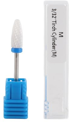 Punte per Unghie, Punta per Trapano per Unghie con Testa Abrasiva a Forma di Cilindro in Ceramica per Trapani per Manicure (Testa di mais M)