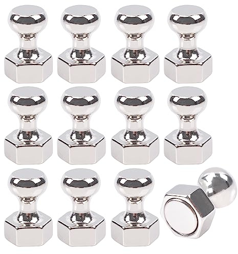 Aenienoe Magnete für Magnettafel Neodym Magnete Extra Stark Klein Kühlschrank Whiteboard Haus Büro und Schule Mini Magneten Silber 12Stück