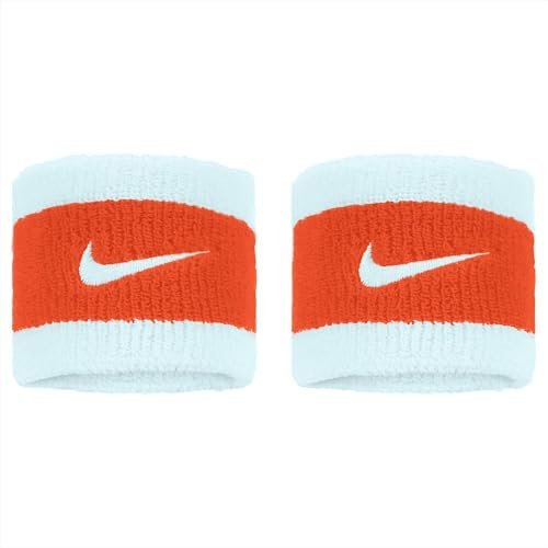 Nike 9380/4 Swoosh Wristbands 450 Glacier Blue/Safety ORANGE/GLAC - -