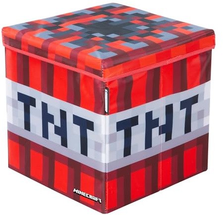 phoenix group AG original Minecraft Sitzbox mit Stauraum, TNT Würfel, Rot, 30x30