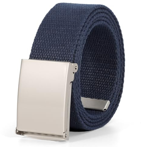 JasGood Unisesx Webgürtel Herren Damen Leinwand Arbeitsgürtel Frei Verstellbarer Flip-Top Webgürtel Schwarze Militärschnalle für Geschäft Sport Lässig