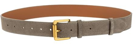 FANSHINUO Damengürtel aus Wildleder, verstellbare Schnallen, elastischer Bund, modischer Taillengürtel für Freizeit- und Outdoor-Stile, Pendler, dunkelgrau, One size