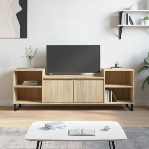 WEMYUFURN TV-Schrank Sonoma-Eiche Sideboard tv tv kommode lowboard Fernseher kommode 160x35x55 cm Holzwerkstoff