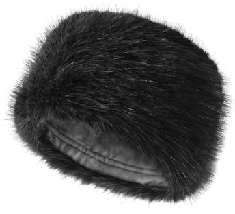 Zylioo XXL Russische Fellmütze Damen，Cossack Mütze Größe 60-65cm,Fellimitat Hut