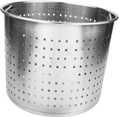 DECOMELODY Seau Acier Inoxydable pour Fruits de Mer avec Poignées Latérales Pot à Bouillir Multifonction Panier Filtre Lisse et Résistant Corrosion pour Cuisine