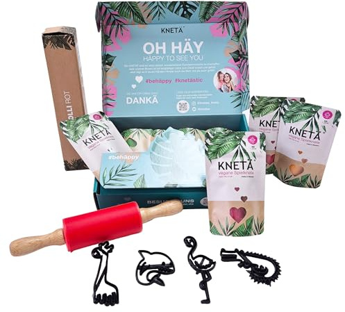 Knete Set Kinder ab 1 Jahr | Easy Starter Set mit bunten Farben & Zubehör | Weiche, unbedenkliche Modellierknete | Kreatives Spielzeug mit Zubehör