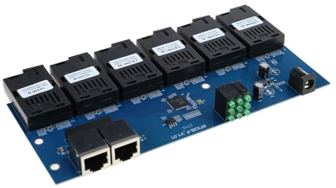 LLLmhuaa Fibra ottica Convertitori PCBA Board 2 Port 6 Fibre Ottiche Port 0-20km 1310Mbs/1550Mbs Ethernet Switches Ethernet Commutatori