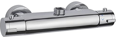 Thermostat Wasserhahn Duscharmatur mit Thermostat Duschthermostat Brausethermostat Brausearmatur mit 38℃ Sicherheitssperre Thermostatarmatur für Badezimmer, Konstante Temperatur, Verchromen