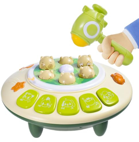 Genérico Máquina de Juegos de Golpear Topos | Forma De Platillo Volante Interactivo Portátil,Juguete De Mesa para Golpear | para Cumpleaños Navidad Y Escuela Infantil