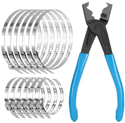Leogony Cv Boot Clamp Pliers with 12 Pcs Adjustable Cv Boot Clips, Hose Clip Pliers for Most Cars