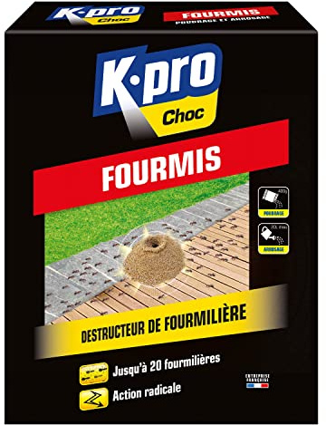 K.PRO Destructeur de fourmilières 400g | Détruit jusqu'à 20 fourmilières par contact et ingestion, actif 3 mois, sachets doses, poudrage ou arrosage, extérieur