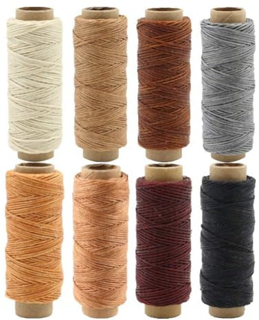 ShipeeKin Nähgarn 240 Meter 150D Leder Nähen Gewachster Faden für Lederhandwerk DIY, 0.8mm Durchmesser, 8 Farben. Jeder von 30 Meter