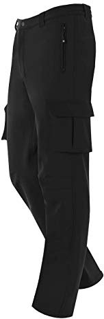 MONZA OBREROL Pantalón de Trabajo Largo Softshell de Hombre para Invierno Profesional, Slim Fit, Multibolsillos, Color Negro, Talla XL
