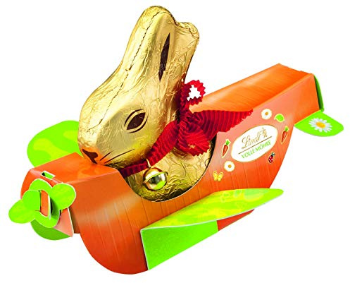 Lindt Goldhase Möhren Flugzeug, Perfekt zum Verschenken zu Ostern oder als krative Dekoration, 100 g