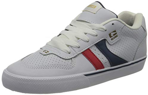 Globe Encore-2 mocka skate-sko för män, Vit blå röd, 37 EU